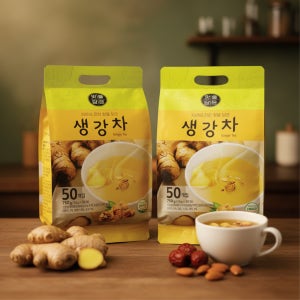 이레 맛을 담은 생강차 50T 8봉 분말 가루 파우더 일회용 스틱 탕비실