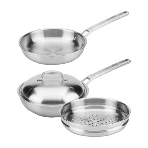 한일스텐레스 통5중 IH 베닉스 스텐팬 2종 세트 B (24프라이팬+24궁중팬)