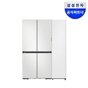 삼성 비스포크 4도어 냉장고 양문형 키친핏 변온 세트 RM70F63R2A RZ24C59G0AP 화이트
