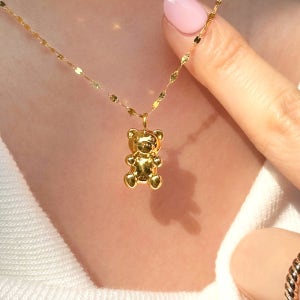 24k 순금 통통 곰돌이 목걸이 팬던트 여자 선물