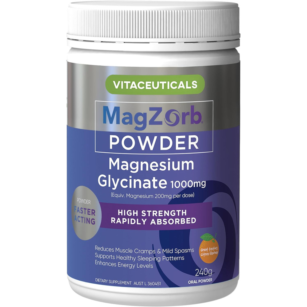 호주 Vitaceuticals MagZorb 고함량 <b>마그네슘 파우더</b> 240g