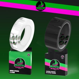 [단독구성] 몬스터 겔 초강력 투명 양면테이프 클리어겔 1m + 블랙겔 1m 세트