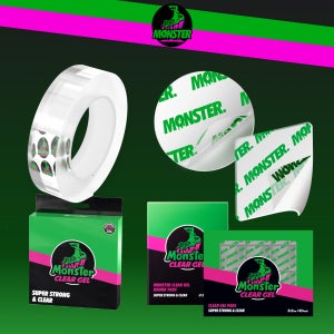 [단독구성] 몬스터 겔 초강력 양면테이프 클리어겔 3m+원형/사각 스티커형 겔 (택1) 세트