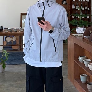 남자 바람막이 오버핏 방수 워터프루프 바람막이 후드 남자 자켓