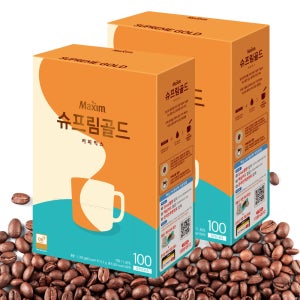 맥심 슈프림 골드 커피믹스 100T 6각 일회용 스틱 커피