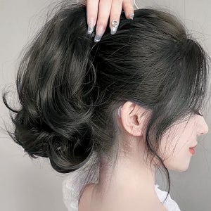 포니테일 곱슬 가발 집게 핀 네추얼 헤어 스타일 자연스러운 볼륨 쉬운 착용 데일리