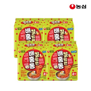 농심 배홍동 칼빔면, 비빔라면 128g, 16개