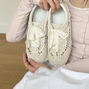 소가죽 레이스 메쉬 스니커즈 알로하 망사 운동화