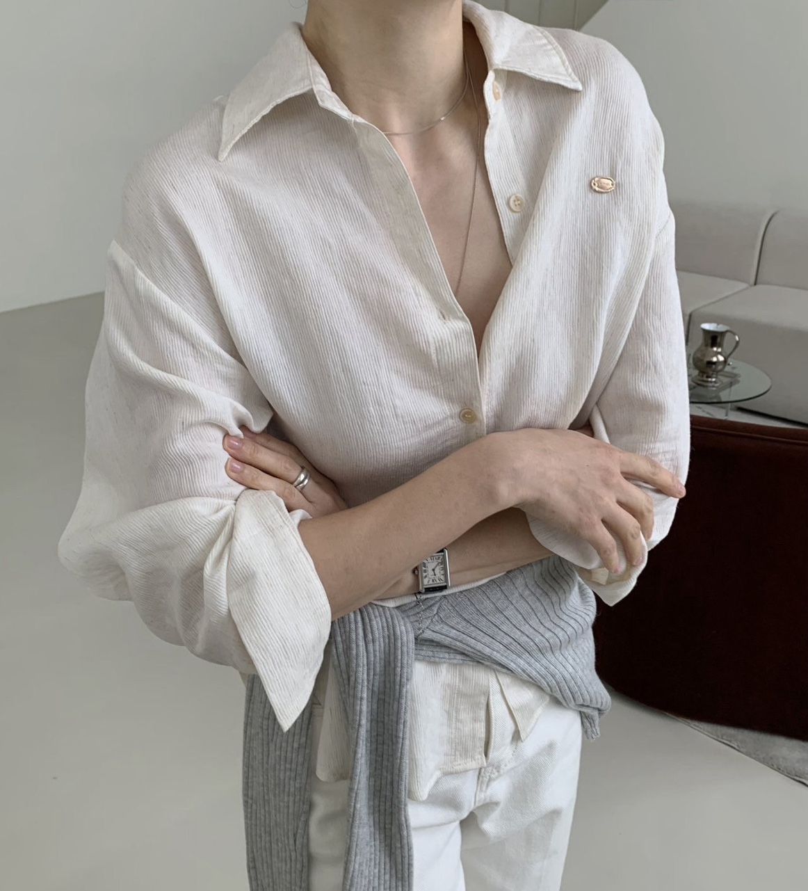 내츄럴셔츠 루즈핏 시원한 린넨 셔츠