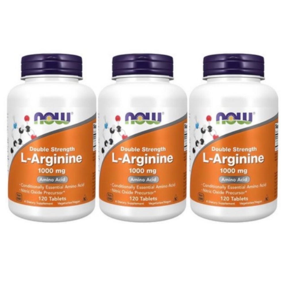 나우푸드 더블 스트랭스 <b>L-아르기닌 1000mg</b> 타블렛 120정 3개
