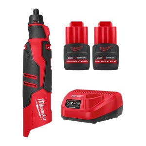 밀워키 M12 BLROT-252 충전 로터리툴 12V 2.5Ah 고출력 배터리 2개 세트