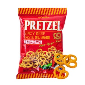삼진 미니프레첼 매콤비프맛, 70g, 12개