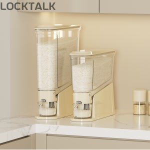 락톡마켓 투명 원터치 밀폐 틈새 쌀통 슬림쌀통 잡곡통 쌀보관함
