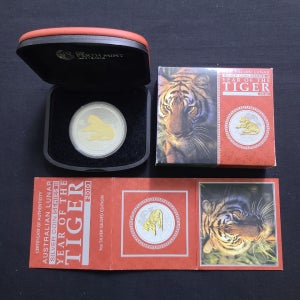 호주 2010년 호랑이의해 금도금 은화 (오리지널 풀박스) 발행번호:3117번 / 호주국립퍼스조폐청 제작 / 판매번호:호1000-7