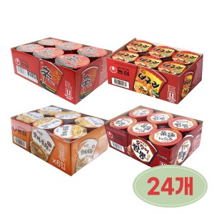 농심 신라면+너구리 얼큰한맛+안성탕면+오징어짬뽕 6개씩 소컵 (총 24개)