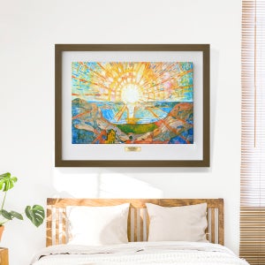 질감 복원 명화 에드바르 뭉크 태양 가로형 7호 르와뜨 밀크브라운