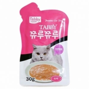 테비토퍼 쮸루쮸루 고양이 파우치 간식 도미, 30g, 1개