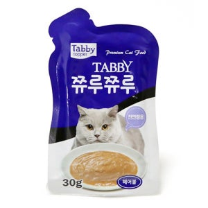 테비토퍼 쮸루쮸루 고양이 파우치 간식 헤어볼, 30g, 1개