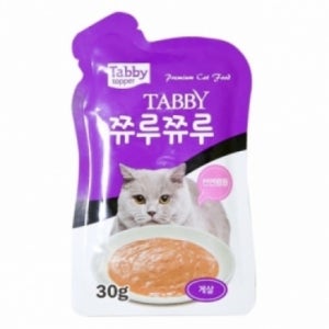 테비토퍼 쮸루쮸루 고양이 파우치 간식 게살, 30g, 1개