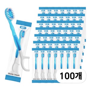 일회용 초소형 미니칫솔 퀵클린 민트향 휴대용 개별포장 100개입, 1개