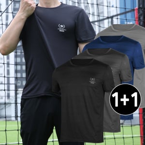1+1 남자 쿨링 메쉬 여름 라운드 반팔 남성 작업복 냉감티 상의 기능성 티셔츠