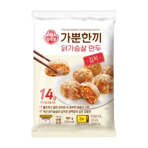 오뚜기 가뿐한끼 닭가슴살 만두 김치, 180g, 1개