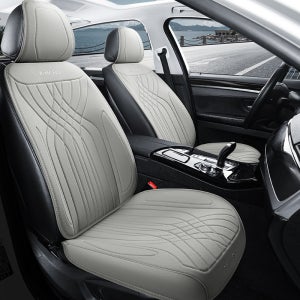 리버폭스 차량용방석 럭셔리 풀커버 타공 가죽방석 2025년형 앞좌석+등커버, 미스티그레이, 1P