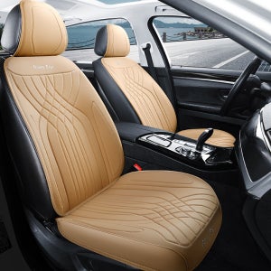리버폭스 차량용방석 럭셔리 풀커버 타공 가죽방석 2025년형 앞좌석+등커버, 새들브라운, 1P