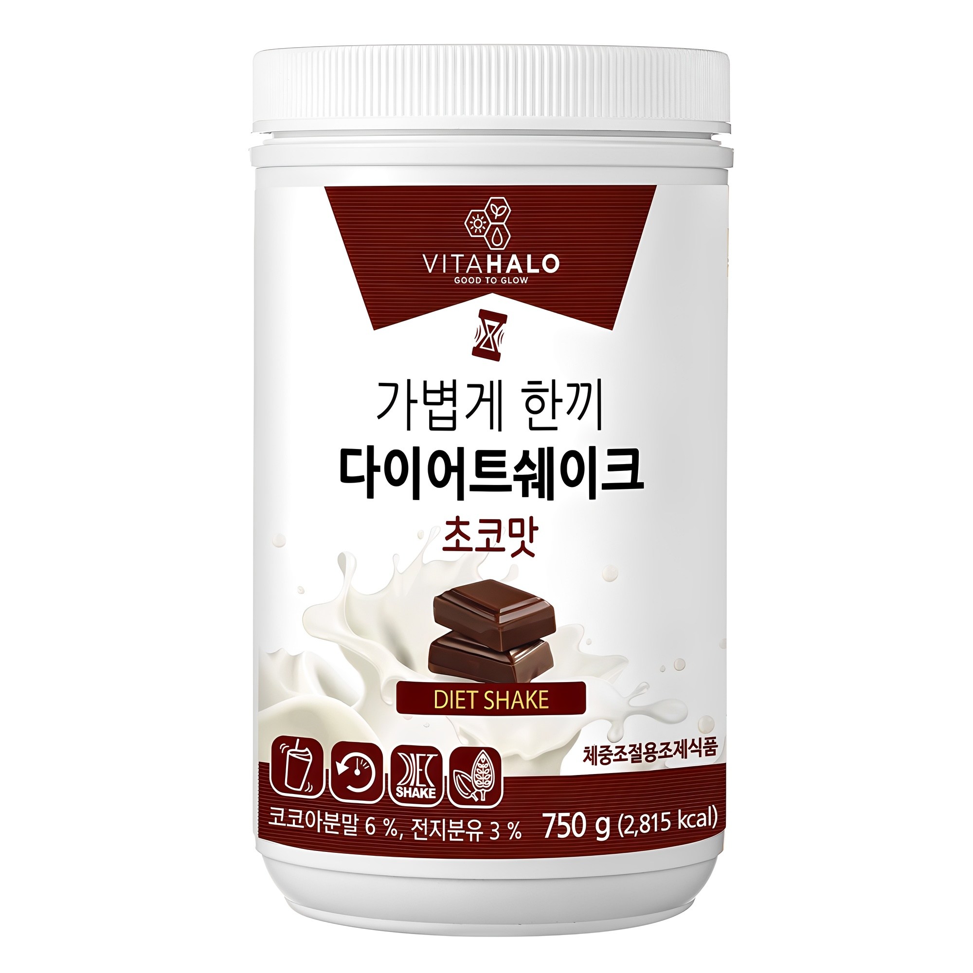 <b>비타할로</b> 가볍게 한끼 <b>다이어트</b> 쉐이크 초코맛 750g 1개