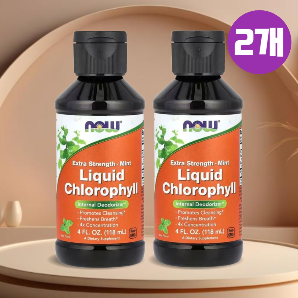 1+1 나우푸드 마시는 <b>엽록소</b>a 클로로필a 액상 민트 118ml 2개