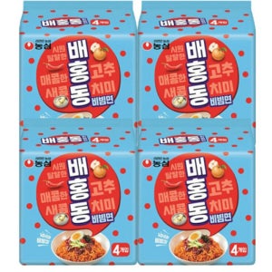 매콤새콤소스 배홍동 비빔면 비빔라면 간식 식사대용 137g X 4입 4개(총16개)