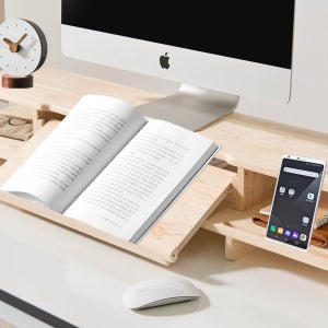 원목 독서대 2단 모니터받침대 선반 데스크테리어 윙600