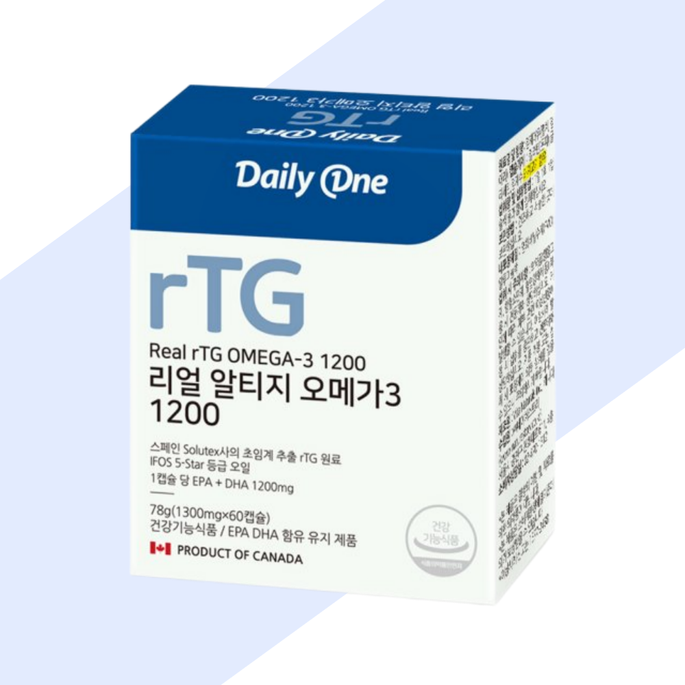 <b>데일리원</b> 리얼 알티지 <b>오메가3</b> 1300mg x 60캡슐 1개