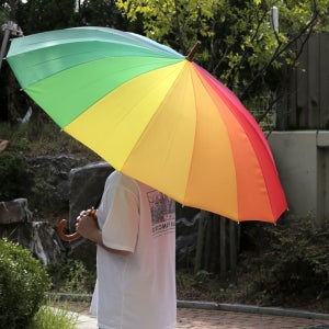 뤼미에르 튼튼한 대형 장우산 무지개 레인보우 장대 우산 M(12K) L(16K)