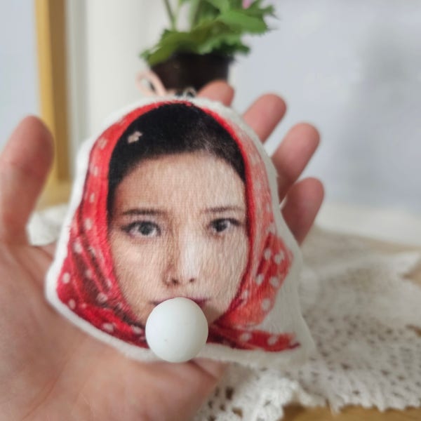 풍선껌키링 풍선 부는 쿠션 포토 스퀴시 키링 커스텀 제작