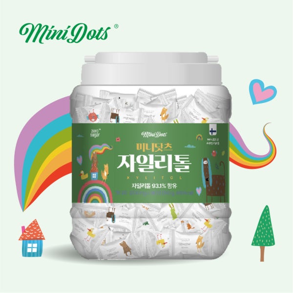 미니닷츠 자일리톨 캔디 어린이 간식 유아 무설탕 180정