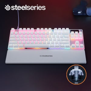 [국내정발] 스틸시리즈 에이펙스 PRO TKL GEN3 래피드트리거 자석축 키보드 한글 화이트