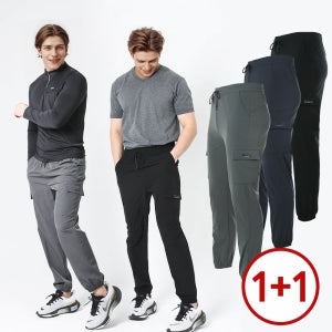 MOLEX 1+1 남성 쿨 기능성 카고 트레이닝 바지 조거 츄리닝 러닝 바지 375