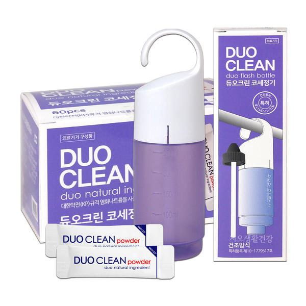 듀오크린 코 세정기/ 분말 60포 / <b>비염</b> 황사 코세척