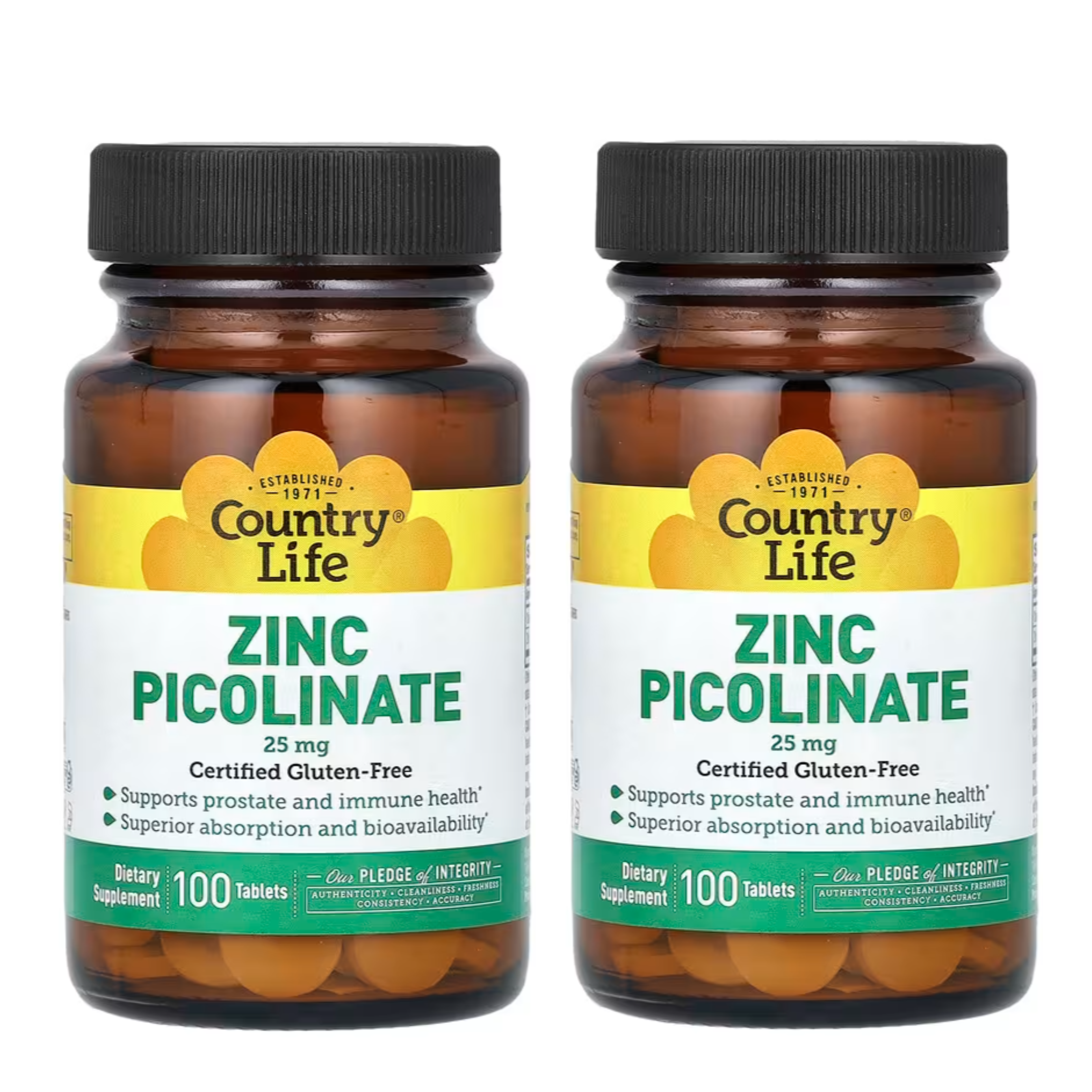 2통 <b>컨트리라이프 아연</b> 피콜리네이트 25mg 타블릿100