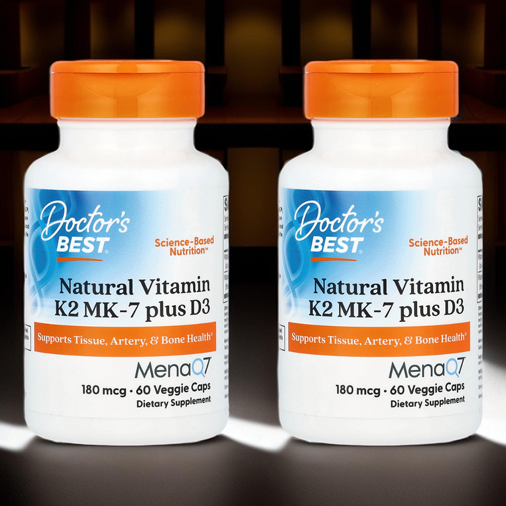 닥터스베스트 비타민 K2 MK7 메나퀴논 180mcg D3 1000IU 60정 X 2개