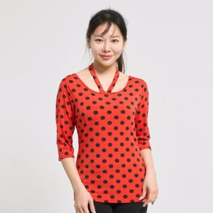 LDT31200 도트초커티셔츠 라인댄스복 스포츠댄스복