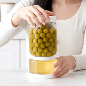 유즈베러띵 모래시계 피클병 물빠짐 미니 밀폐 내열 유리병 1L 1개