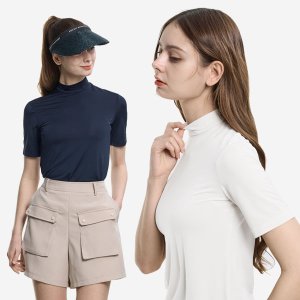 여자 골프 이너웨어 쿨 티셔츠 냉감 반팔 자외선차단 여성 아이스 골프웨어 (W6ST09)