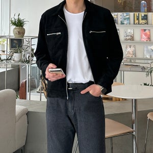 남자 스웨이드자켓 투 웨이 집업 트러커 남자 봄자켓