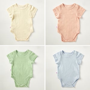 푸키포키 파스텔 메쉬 반팔 바디수트 신생아 옷 바디슈트 아기 실내복 매쉬 돌아기 봄 여름 3 6 12개월 PKB5BD08
