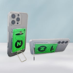 제로텐 맥세이프 카드 지갑 2장 수납 투명 케이스 스탠드 거치대 아이폰 갤럭시