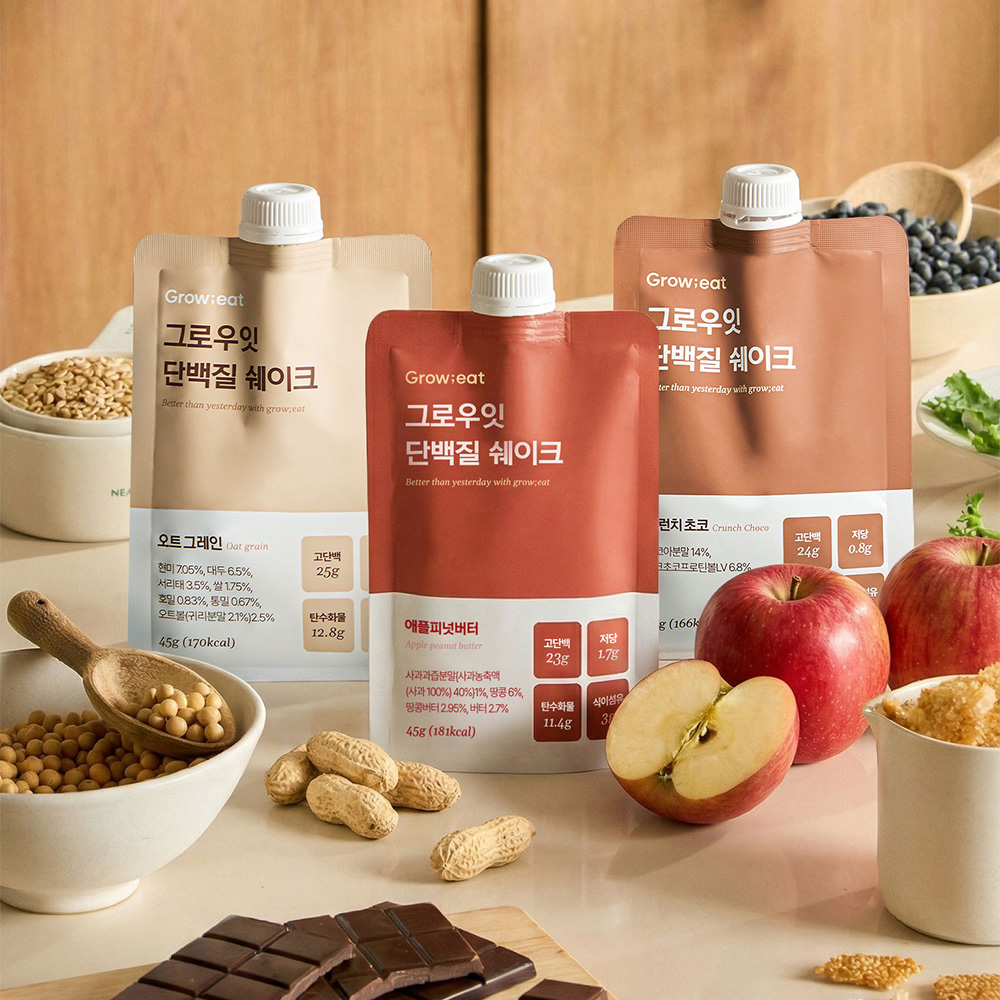 그로우잇 <b>단백질</b> 쉐이크 파우치 저당 식사대용 혼합 2팩 (14개입) 외 2종