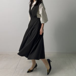 뷔에스트 원피스 레이어드 뷔스티에 원피스 조끼 공개수업룩