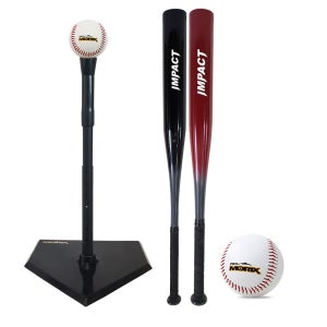 프로모릭스 야구배팅 타격 연습용품 티볼대+알루미늄 배트 소(28)+야구공 초급 어린이 성인